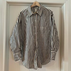 Black & White Striped oversized wmns Button-Up Shirt